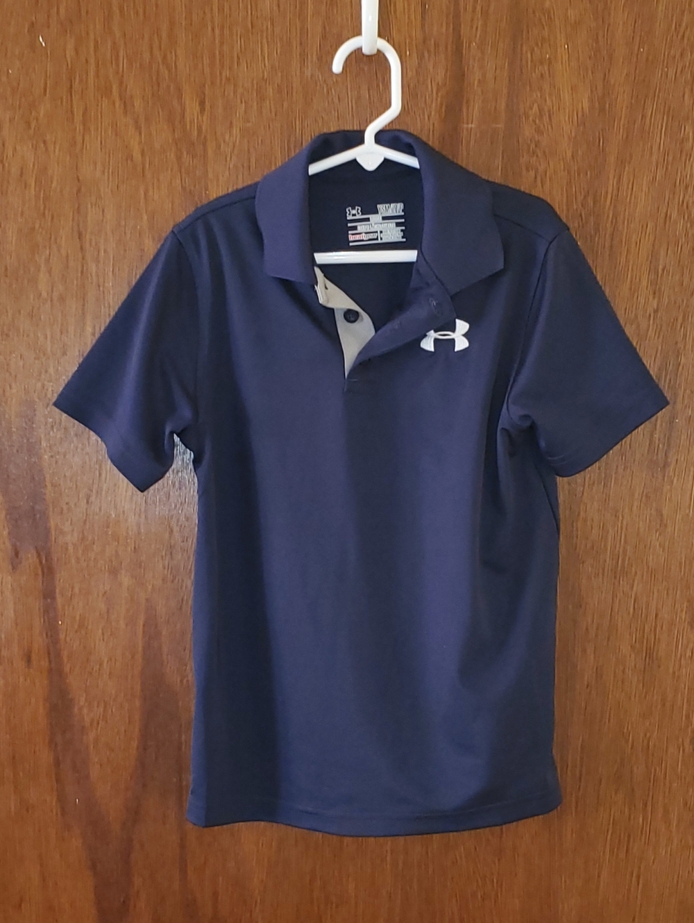 Under Armour Navy Blue Polo Shirt Sz Youth Small